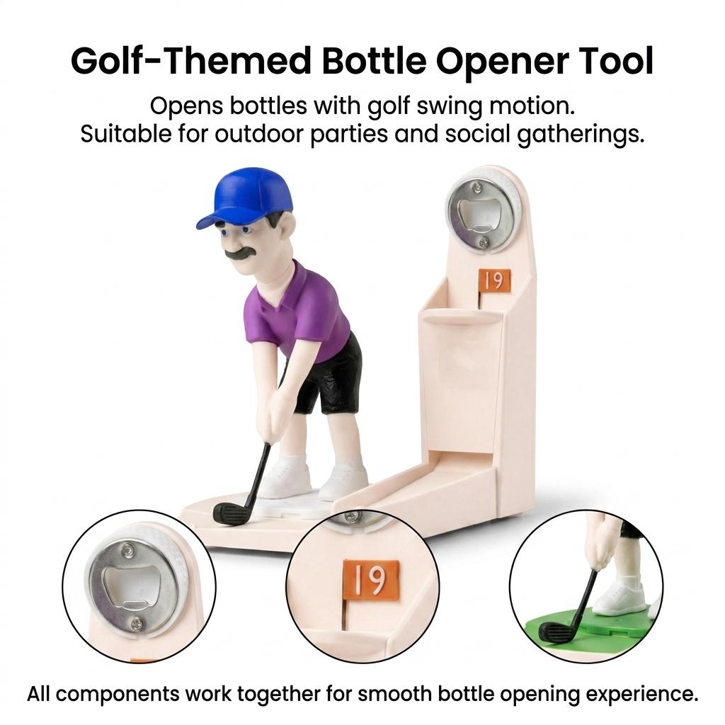 Golf Ball Wine Bottle Opener Novelty Metal Corkscrew for Party Games Creative Barware for Home Bar Picnic and Holiday Gifts 1 Piece