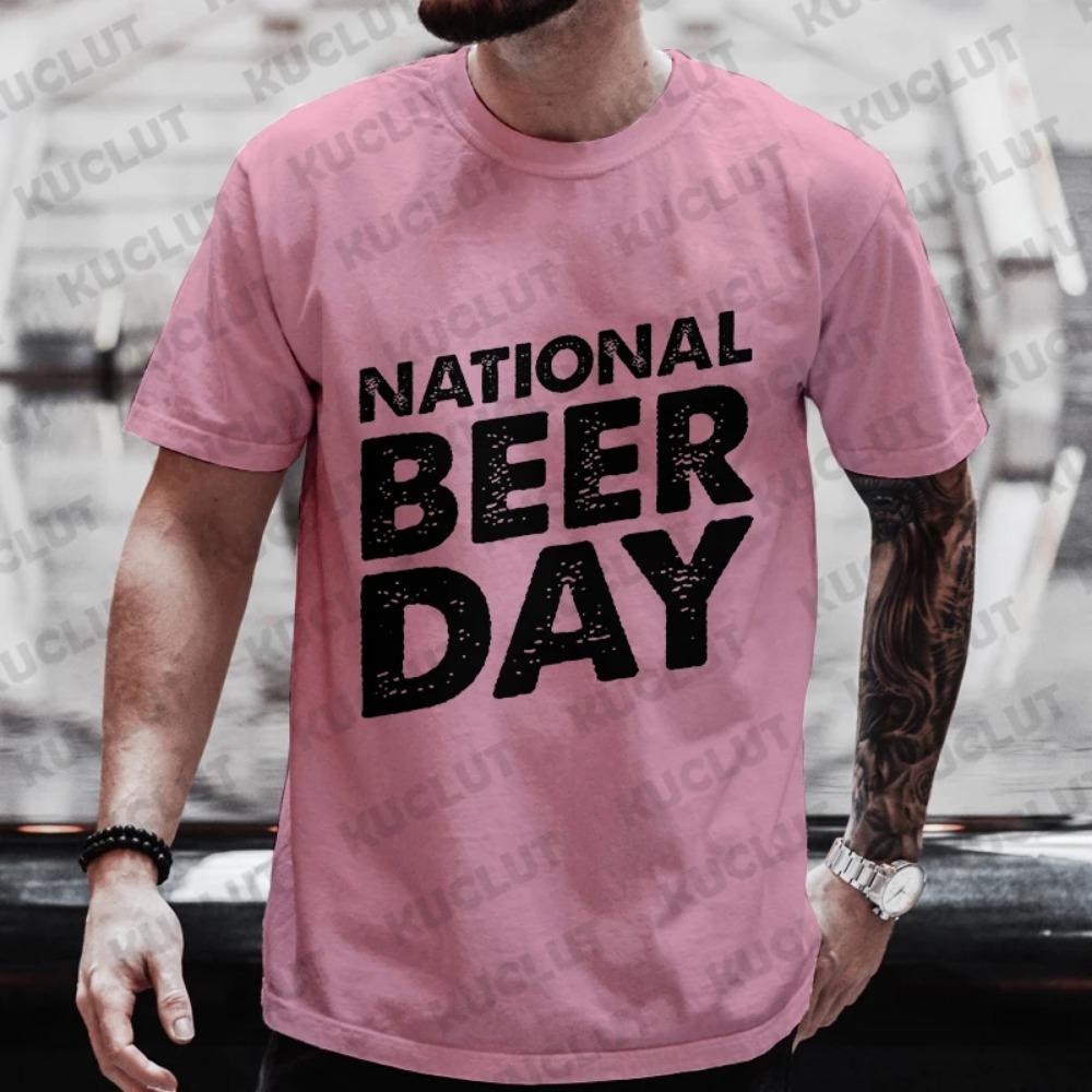 International Beer DAY Graphic T Shirt for Men Summer Short Sleeve Tees Male Drinking Party Oversized Y2k Clothes Streetwear