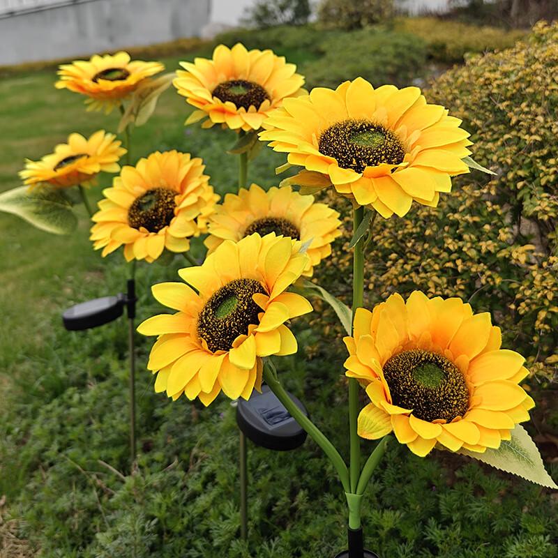 Outdoor Solar Sunflower LED Lawn Lights (2-Pack)