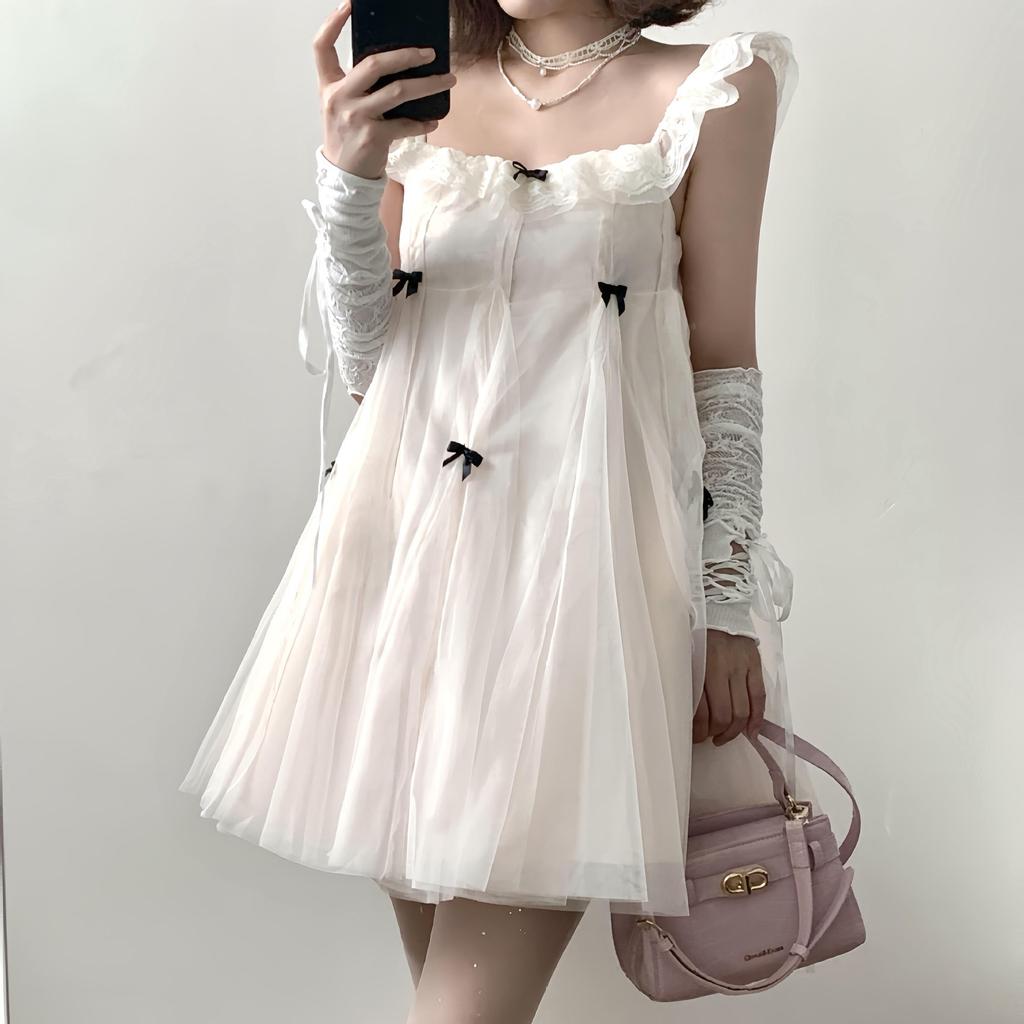 Summer great looking fairy tulle princess doll dress small French sweet dress female polyester