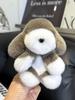 Real Natural Mink Fur Puppy Keychain Pendant Cute Dog Doll Toys Keyring Handbag Charm Ornament Pompom Plush Jewelry Gifts