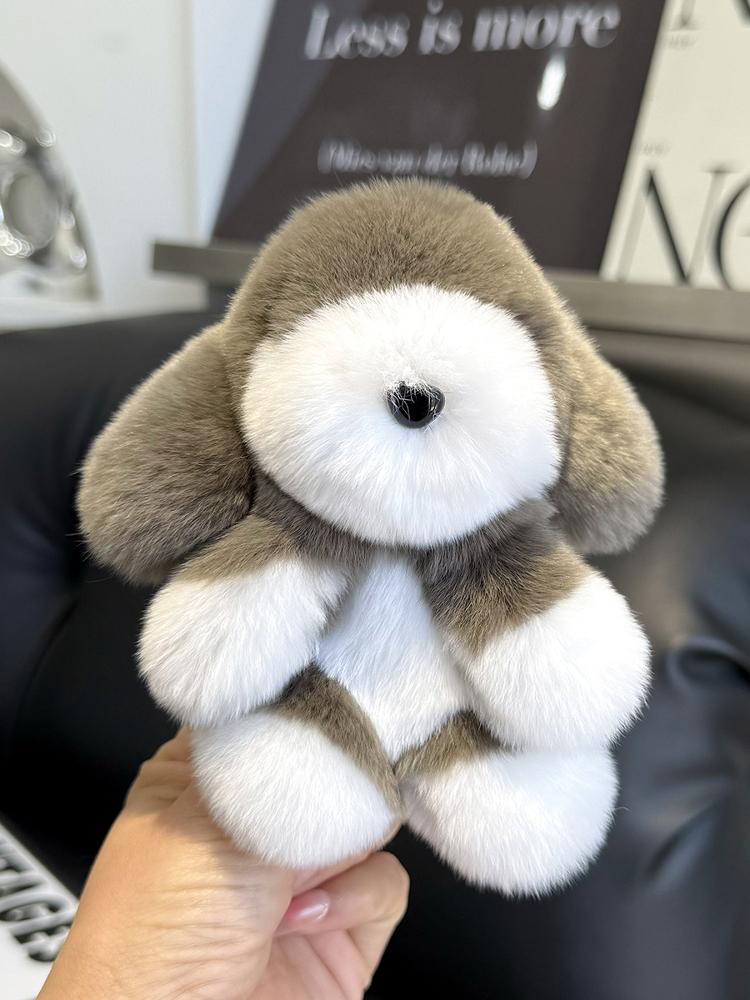 Real Natural Mink Fur Puppy Keychain Pendant Cute Dog Doll Toys Keyring Handbag Charm Ornament Pompom Plush Jewelry Gifts