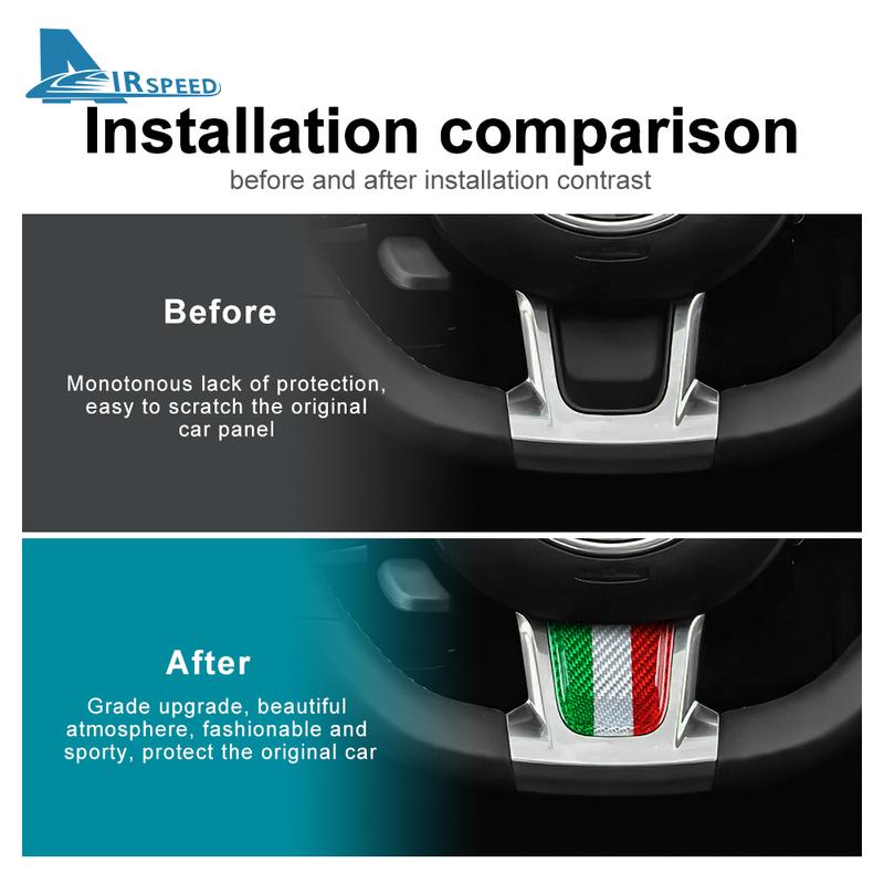 Italian Color Real Hard Carbon Fiber Trim Cover for Fiat 500 Abarth 595 695 Car Interior Trim Accessories