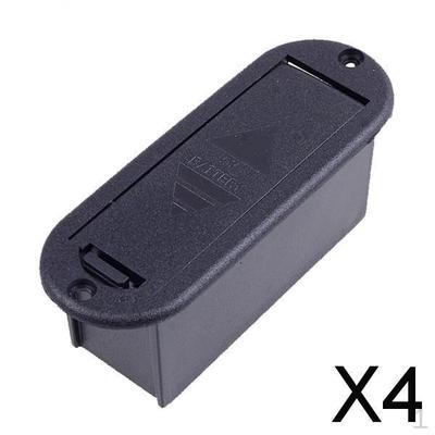 4x Schwarz 9V Batteriegehäuse für Aktiven Gitarren-Bass-Tonabnehmer