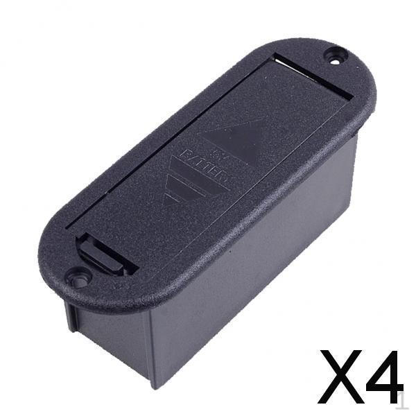 

4xЧерный бокс для батарейки 9В для активного гитарного/басового звукоснимателя