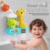 Children's Frog Water Sprinkler Bath Toys Set with Spinner and Suction Cup