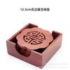 Wooden Coaster Set Tea Cup Table Mat Heat Resistant Handcrafted Floral Carved Dining Accessory Modern Minimalist