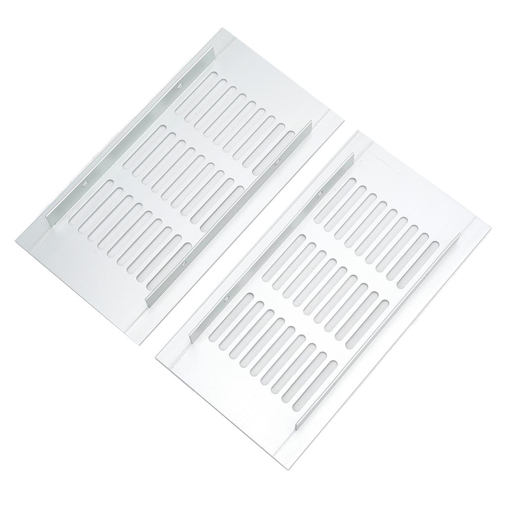Vent Grille Heat Dissipation Aluminum Alloy Silver Rectangular Ventilation Grille Cover for Cabinet Closet RV