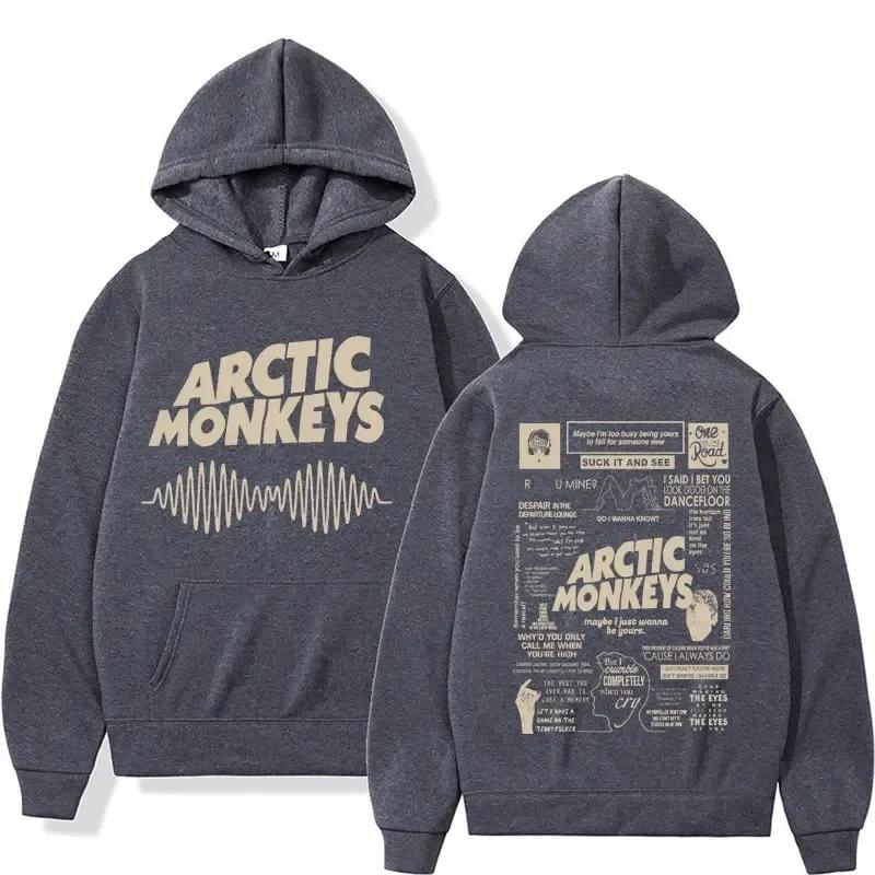 Retro Arctic Monkeys Music Tour Double Sided Print Hoodies Men Women Harajuku Sweatshirt Oversized Y2K Hoodie Streetwear