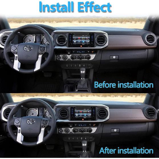 A/C Vent Ring Outer Cover Air Conditioning Outlet Trim Decoration Accessories for Toyota Tacoma 2016-2022 4pcs (Black)