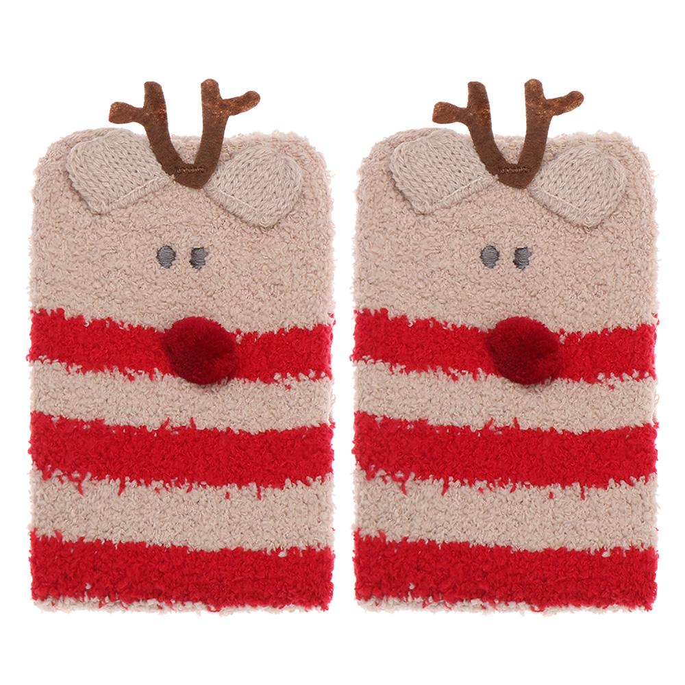 3D Fluffy Adult Winter Warm Gift Sox with Box Floor Stocking Christmas Socks Coral Feece Sock