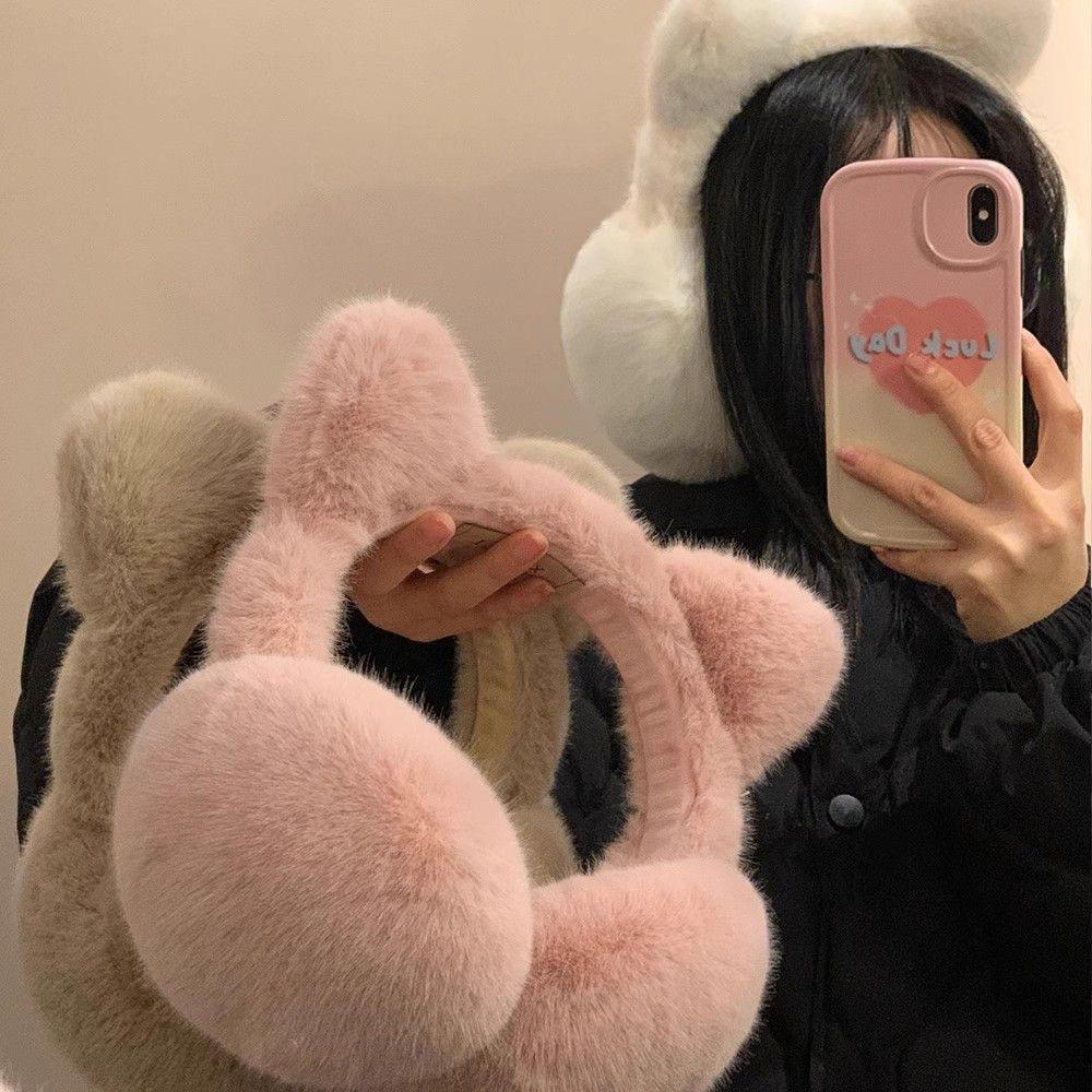 Dámské skládací korejské chlupaté náušníky vysoké hodnoty pro ochranu proti chladu na podzim a v zimě