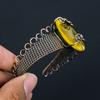 Citrine Gemstone Čistá měděná drátěná ručně vyráběná manžeta / náramek šperky