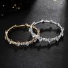 Multi-Row Luxury Full Diamond Zircon Inlaid Claw Chain Bracelet, Bride Inlaid Diamond Steel Wire Elastic Bracelet For Women