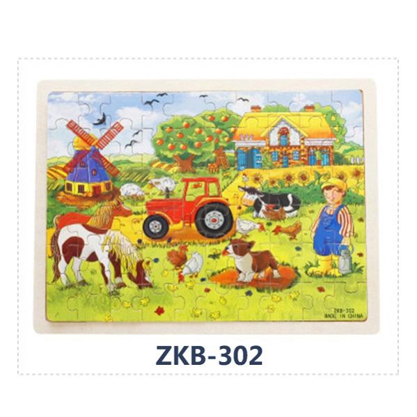 60 Pieces Wooden Puzzles for Kids Wood Jigsaw Puzzle Game Children Learning Educational Toys