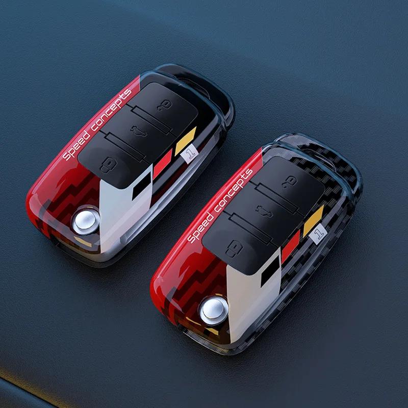 Ochronne Etui na Kluczyk Samochodowy Do Volkswagen Polo Passat B5 Golf 4 5 6 Mk5 Mk6 Eos Bora Beetle Tsi Nowe Etui Pokrowiec z Włókna Węglowego ABS