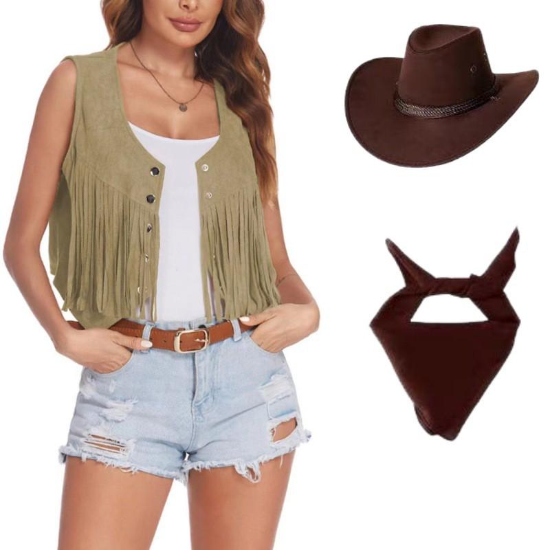 Womens Lightweight Layering Vest With Fringe Detail Boho Chic Outdoor Camping Style 2026