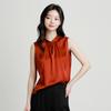 [New Chinese Style Pankou] New 92 Mulberry Silk Elegant Wrinkled Tank Top Women's Versatile Mulberry Silk Shirt T-shirt