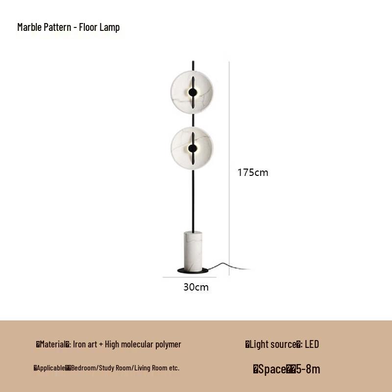 OEING Modern Marble Floor Lamp with Tri-Color Lighting