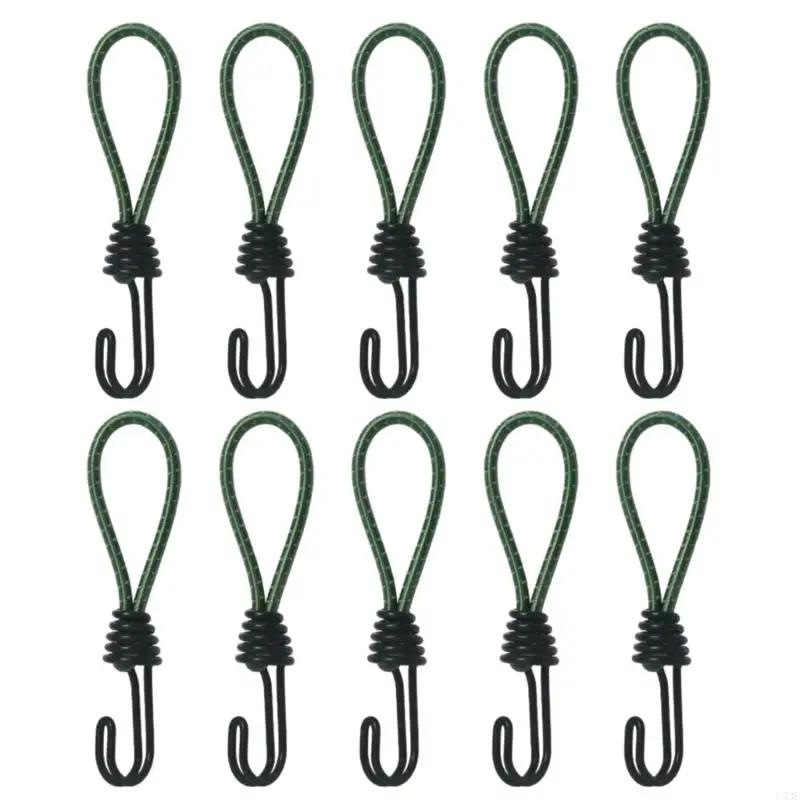 Bungee Cords with Hooks, Metal Shock Cord Hook Tent Elastic Rope Stretch Strap
