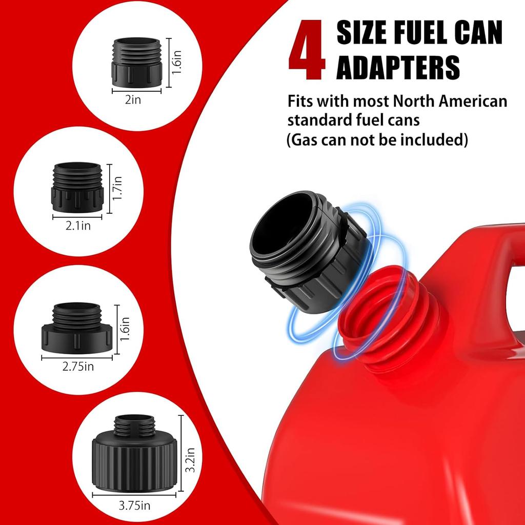 Automatic Fuel Transfer Pump With Auto-Stop, 3.2 GPM Fuel Transfer Pump Battery Powered, 51'' Extra Long Hose, 4 Can Adapters, Portable Fuel Pump