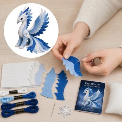 Arctic Animals DIY Patchwork Kit for Beginners, Winter Guardians Animal Sewing Kit, 3D Stuffed Animals Mythical Creature Craft Kit for Home Decor