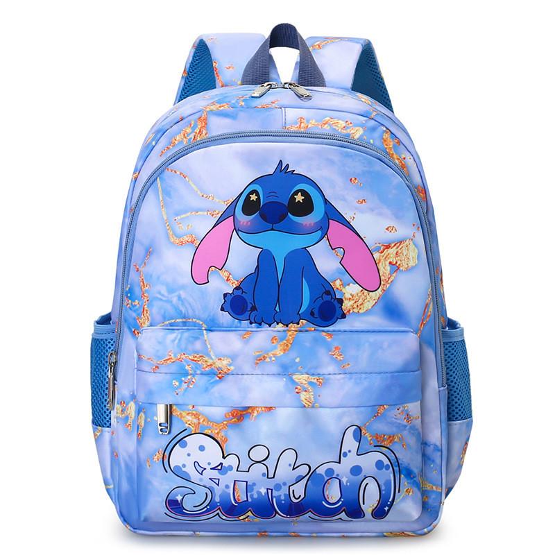 Stitch Student Backpack Large Capacity Nylon Kids School Bag With Comfortable Straps For Education