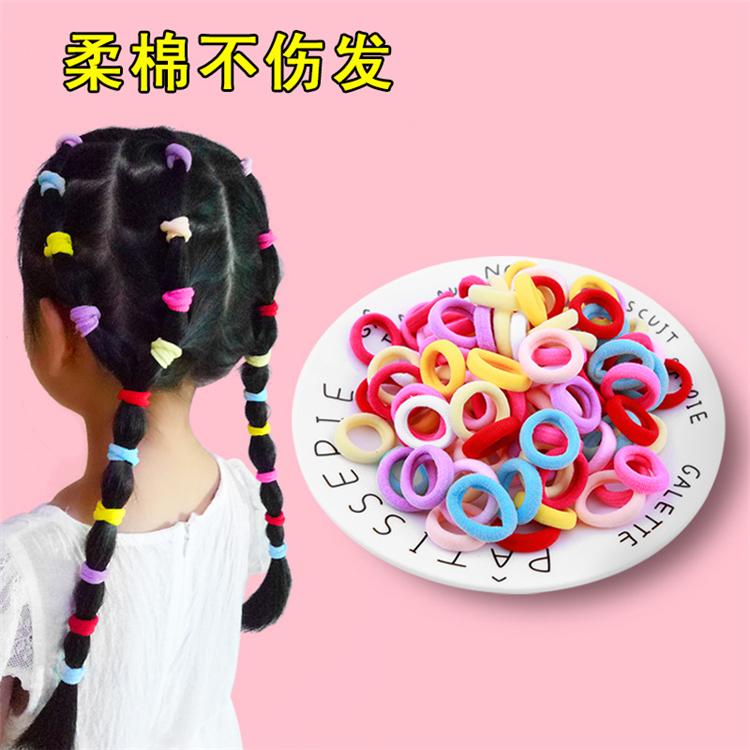 100pcs Kid Small Hair Bands Baby Girl Children Headbands Colorful Elastic Nylon Scrunchie Hair Rope