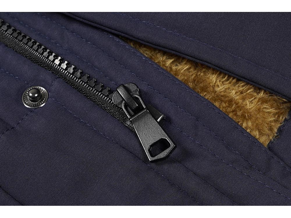 Men's Plus Size Hooded Winter Cotton Jacket with Fur Collar