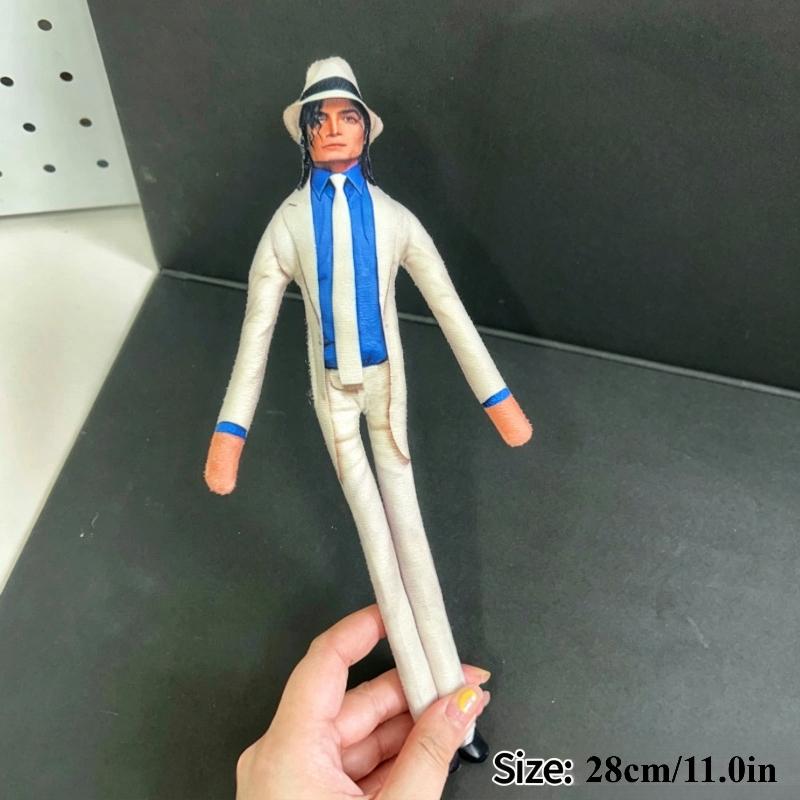 Michael Jackson Peluche Flexible Figure Cosplay Douce Peluche Accessoire Flexible Collection Fan Articulation Mobile Flexible Accessoire Cadeau