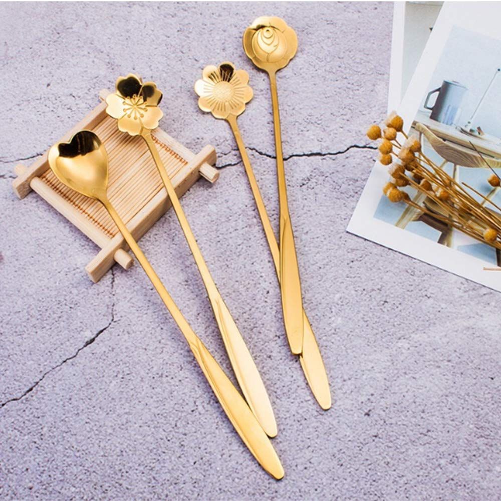 HomeCloud Golden Spoon Set/Coffee Spoon/Dessert Spoons/Cutlery Kitchen