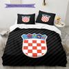 Hrvatski Nogometni Savez Pattern Bedding Quilt Set  Home Decoration  Gift (1 * Duvet Cover + 2 * Pillowcase  Without Core)
