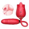 Anal Double Head Dildo Licking Female Telescopic Masturbation Thrust Sucking Silicone Adult Sex Toys Rose Vibrator for Woman