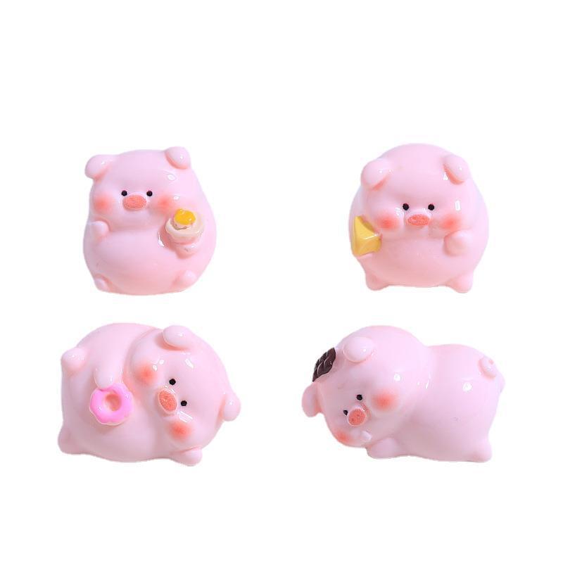 Cerdo Gordo 3D Dibujos Animados Resina DIY Llavero Colgante Accesorios