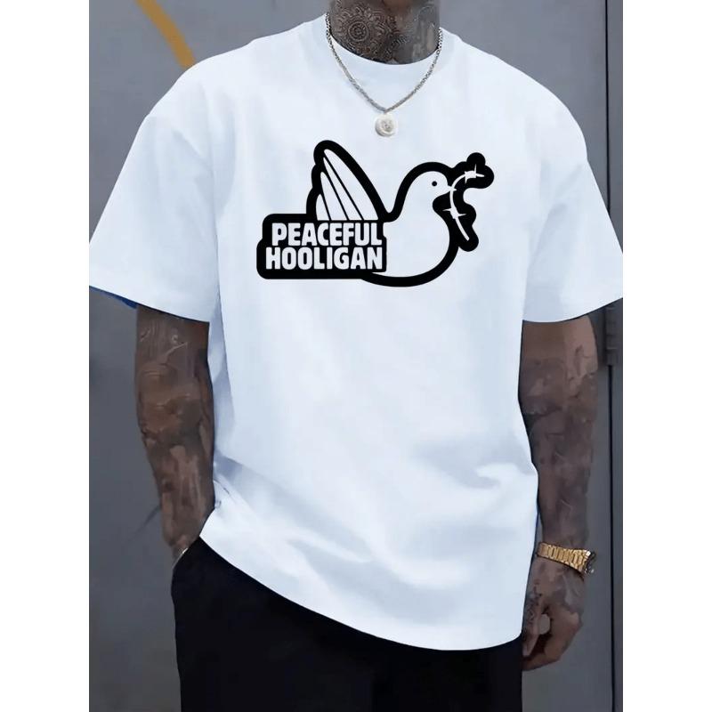 

European sizes Men S Casual Summer T-Shirt with Trendy Prints, Versatile Top 4XL білий