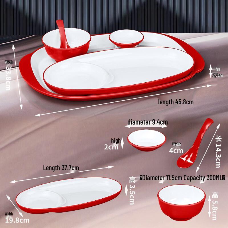 Commercial Melamine Tableware 4-Piece Set