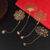 Chinese Style Stationery Retro Metal Bookmarks Hollow Ginkgo Biloba Maple Leaf Lotus Vein Book Marks Gifts