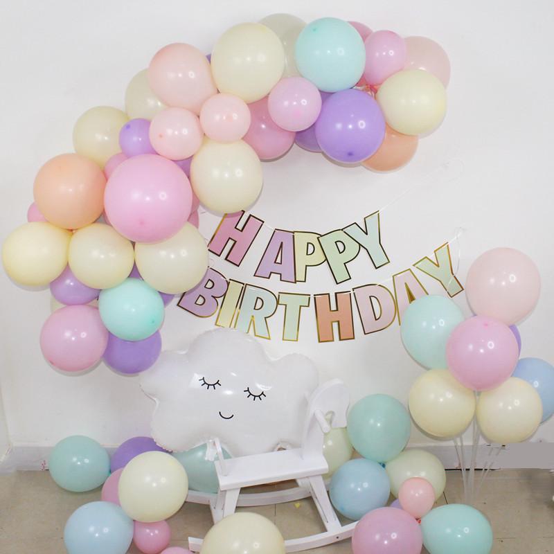 Macaron Color Balloon Set for Kids' Birthday Decorations