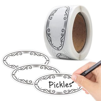 150Pcs Oval Canning Labels Blank Stickers for Food Containers Jars Kitchen Restaurant Storage Organization,Can Write,1" X 2.25"