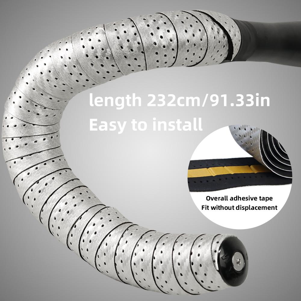 Road Bike Handlebar Tape Bar Tapes EVA/PU Soft Anti-Vibration Wrap Tape Durable Bar Bartape Anti-slip Carbon Fiber Pattern