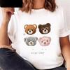 Cartoon Bear Print T Shirt Casual Y2k Harajuku Fashion Unisex Unisex Summer Spring Short Sleeve Oneck Aesthetic Tee