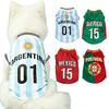 Dog Soccer Jersey Breathable Dog T-Shirt Football Style Dog Apparel Summer Clothes for Small Medium Dogs Cats