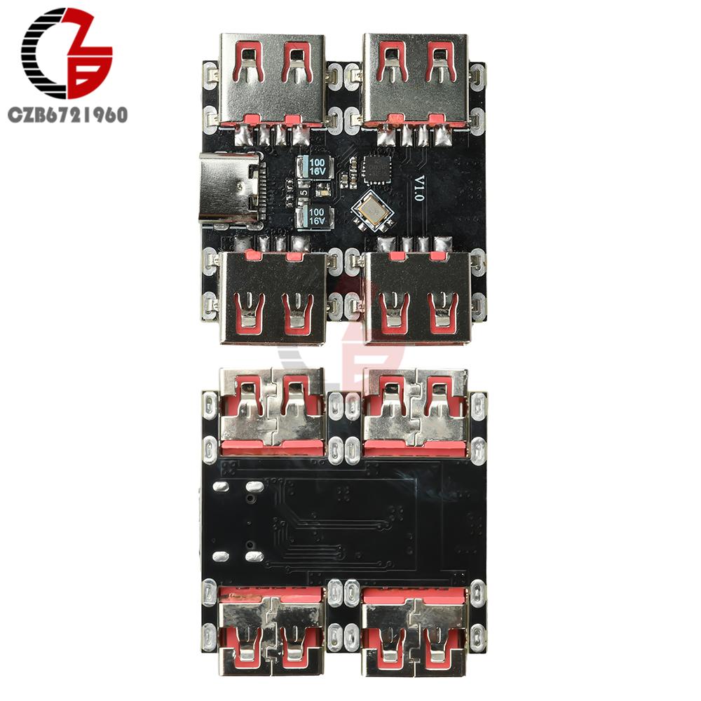 1-5Pcs USB-HUB Module USB2.0 4-port Controller Expansion Dock Module USB 2.0 to 4 Channel Splitter 40MB/S Type-C Extender Board