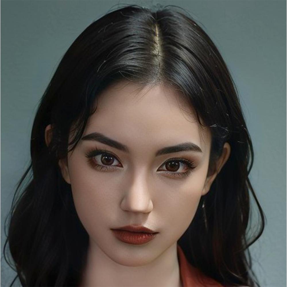 Head with Realistic Oral Function 100% Silicone Compatible with 130-180cm Sex Dolls M16 Thread Interface Wig & Implant Hair Options 3kg