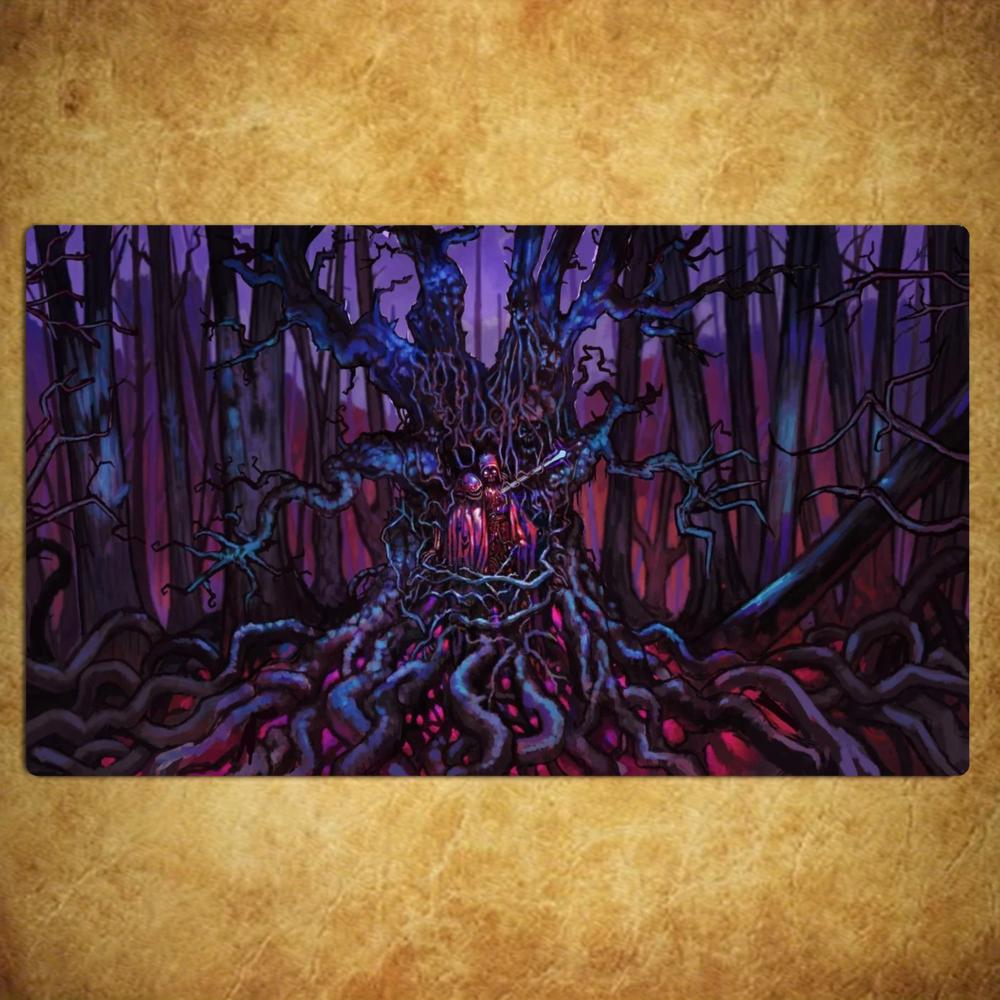 35x60 Thorn Forest Card Playmat Stitched with Magic Zones Tabletop Game Mats for MTG/TCG Battle Commander Desk Gaming Mat