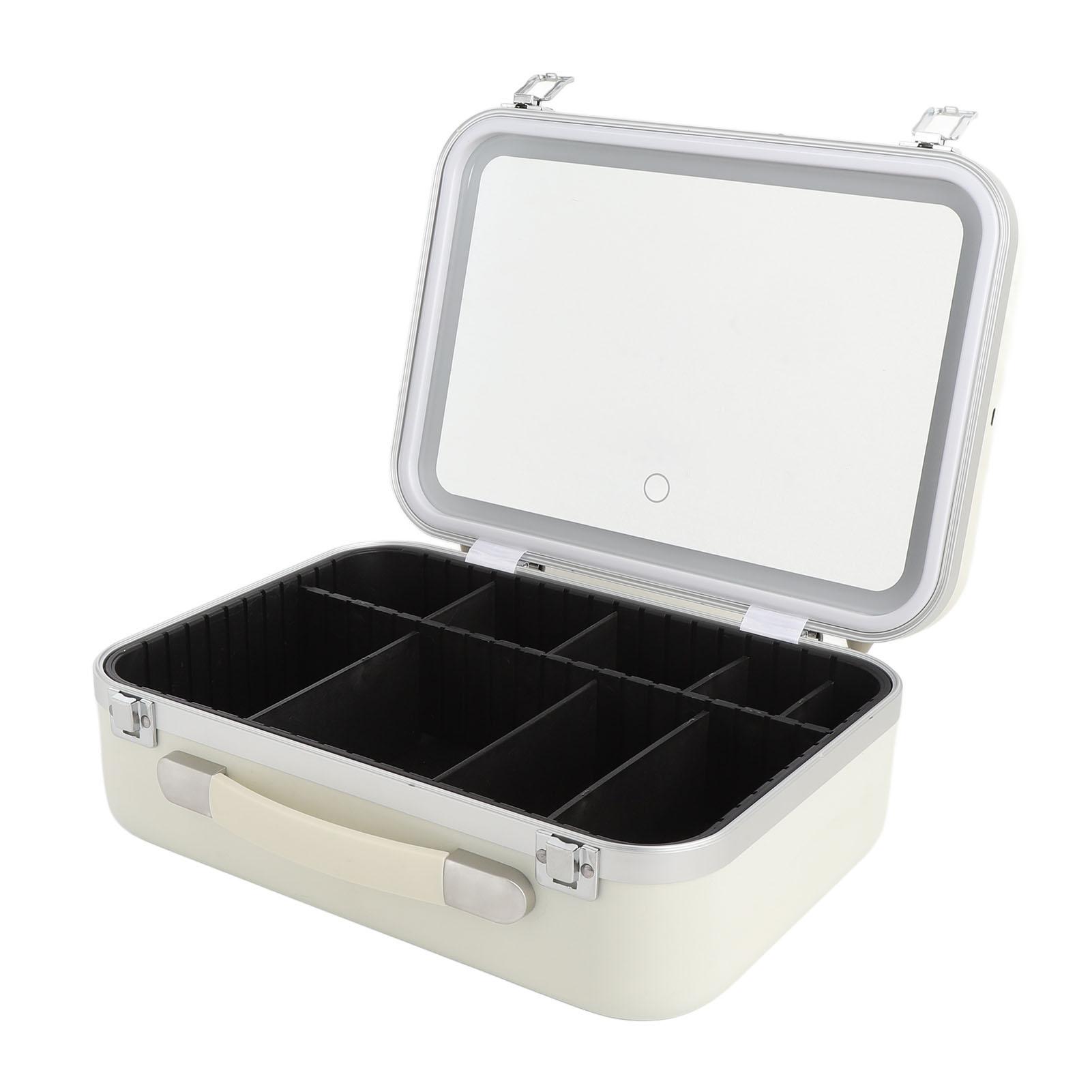 

Косметичка со светодиодным зеркалом, USB-зарядка, 3 цвета, регулируемая подсветка, косметичка с зеркалом с подсветкой