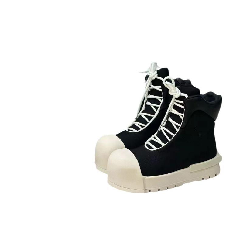 Ugly Cute Mickey Big Head Thick Sole High Bread Shoes New Couple High Top Short Boots Men's and Women's Sports and Leisure Shoes
