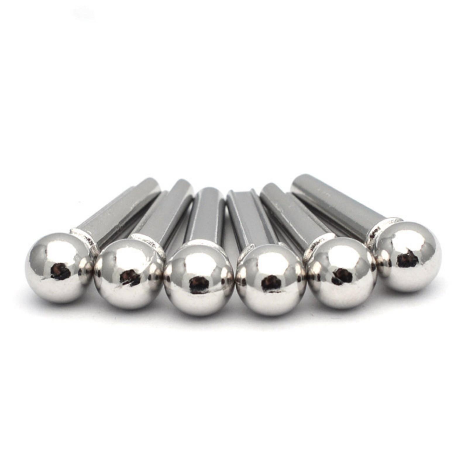 

6Pcs/set Guitar Bridge Pins Replacement Parts Guitar String Peg Nail Guitar Bridge Pins Pegs for Folk Acoustic Guitar серебряный