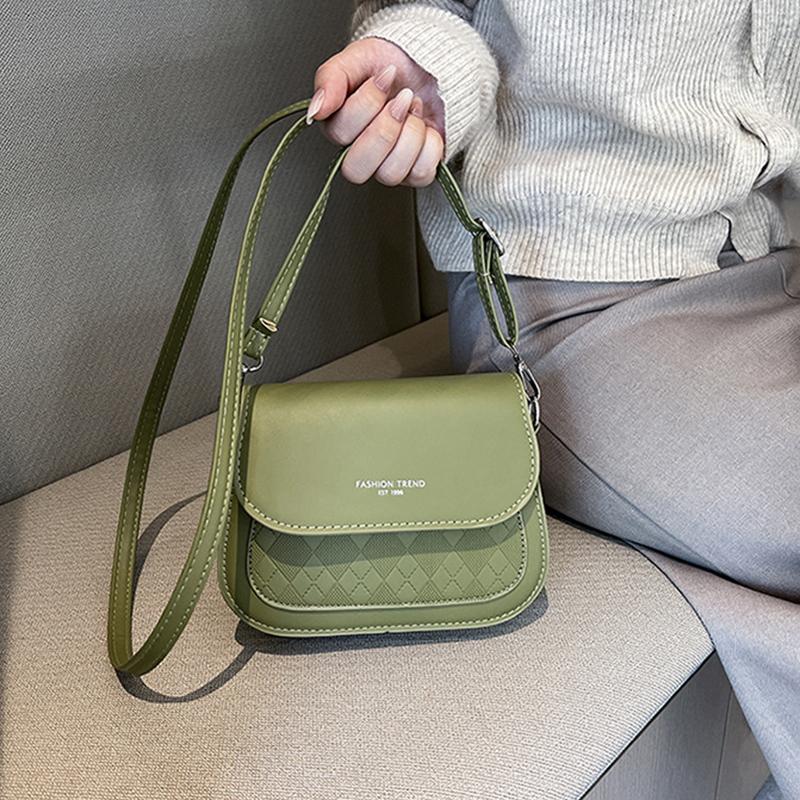 Women Fashion PU Leather Messenger Shoulder Bag Travel Outing Sling Crossbody Bags Leisure Handbag Stylish Solid Color Pouch