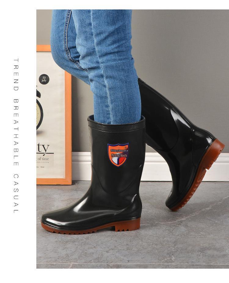 Men's Military Protection Non-Slip High-Top Water & Rain Rubber Shoes